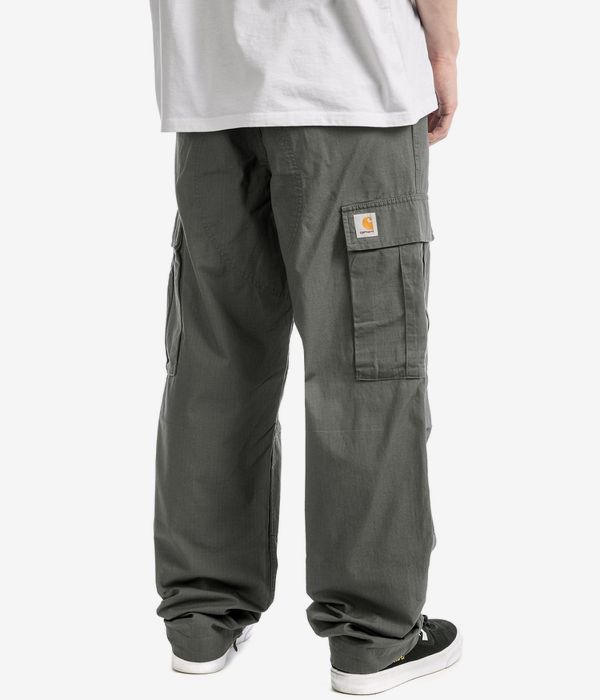 Shop Carhartt WIP Jet Cargo Pant Lane Poplin Pants (smoke green