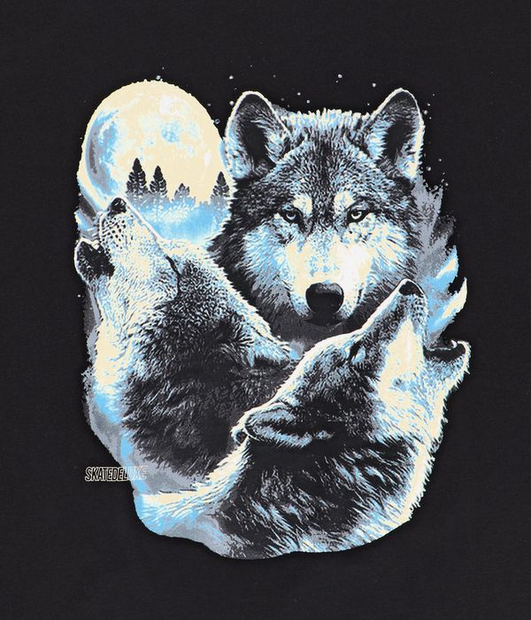 skatedeluxe Wolves T-Shirty (black)