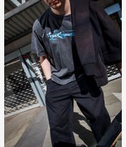 The Hundreds Y2K Bar Logo T-Shirt (wahsed black)
