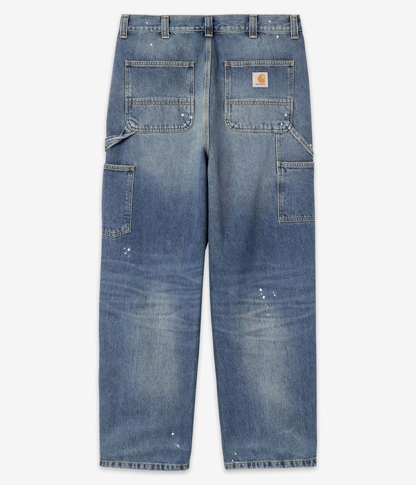 Carhartt WIP Single Knee Pant Pantalons (blue destroy wash splatter)