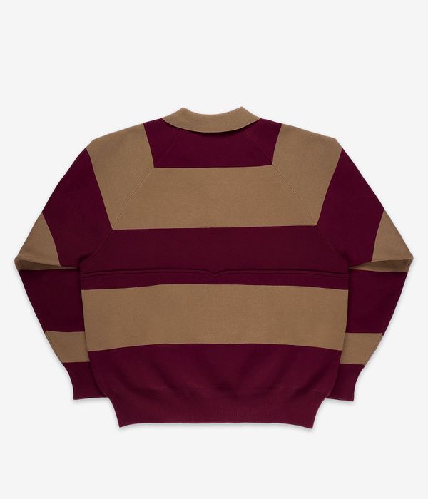 Evisen High Gauge Knit Rugby Sweater (burgundy)