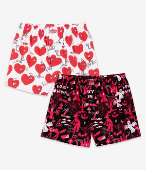 Lousy Livin Valentines & Halloween Boxershorts (black white) 2 Pack