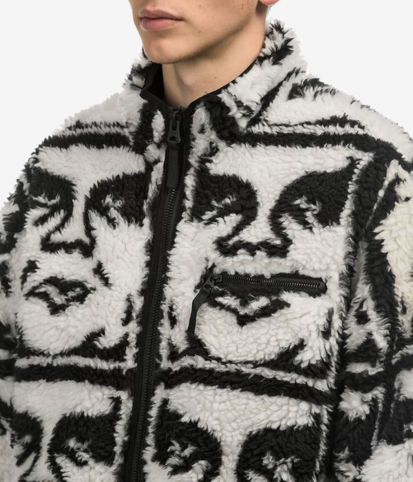 Obey Repeated Icon Sherpa Jacket (black multi)