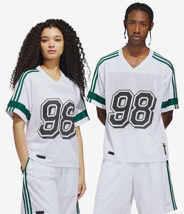 adidas Tyshawn Jersey T-Shirt (white ice gold collegiate green)