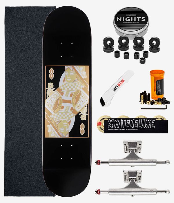 skatedeluxe Cards Twin Tail Premium Komplett 8" Skateboard-Kit (black)