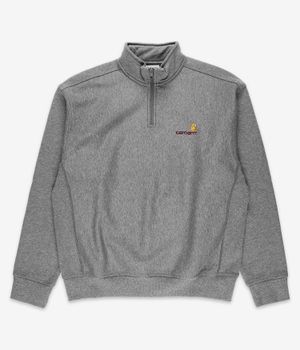 Carhartt WIP American Script Half Zip Sweatshirt (dark grey heather)