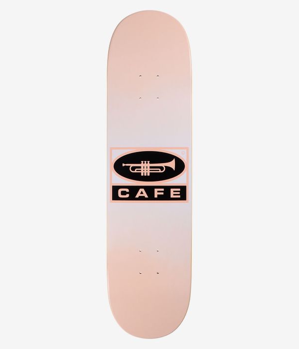 Skateboard Cafe Trumpet Logo 8" Skateboard Deck (peach white fade)