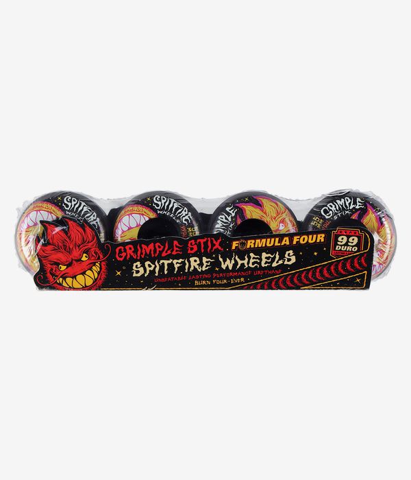 Spitfire x Grimple Stix Formula Four Grimplehead Lock In Full Wheels (black) 55 mm 99A 4 Pack