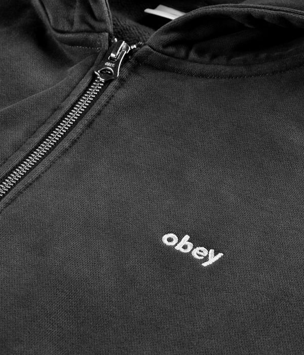 Obey Lowercase Pigment Zip-Hoodie (pigment pirate black)