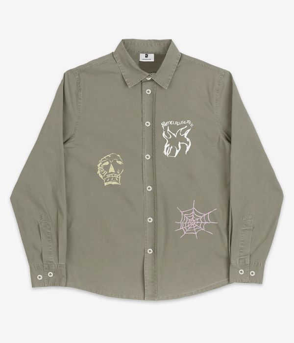 Poetic Collective Three Prints Hemd (olive)