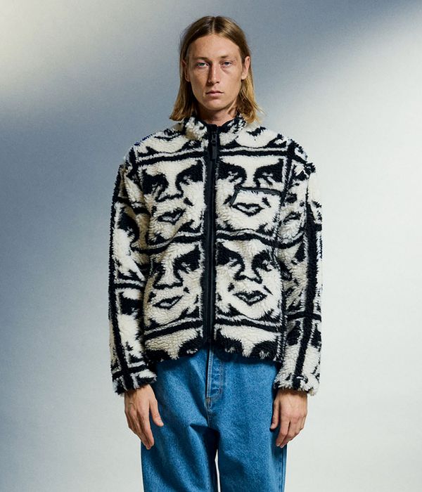 Obey Repeated Icon Sherpa Kurtka (black multi)