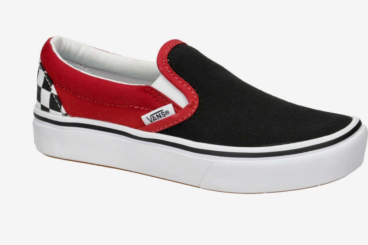 Vans ComfyCush Slip-On Schuh kids (checkerboard black red)