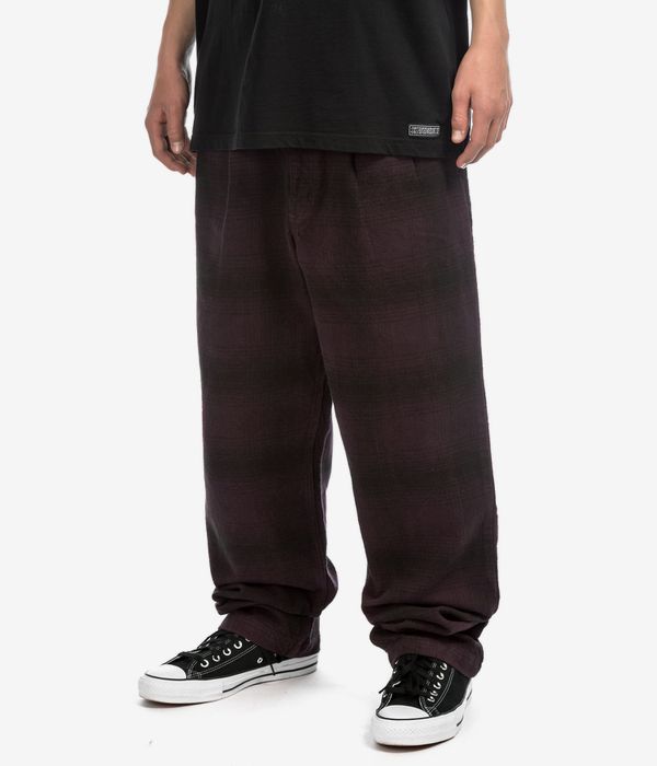 Vans Authentic Chino Loose Tapered Plaid Pantaloni (dark port black)