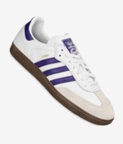 adidas Skateboarding Samba ADV Shoes (white collegiate purple gold)