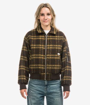 Element Fuzzy Bomber Jacket women (brushed plaid mole)