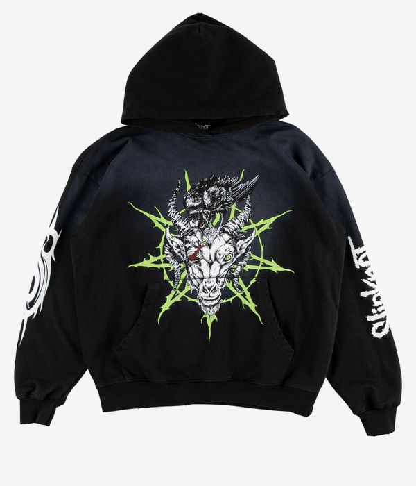 Welcome x Slipknot Ravenous Distressed Sun Fade Hoodie (black fade)