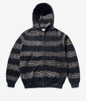 Butter Goods Faded Waffle Zip-Hoodie (washed black)
