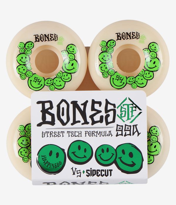 Bones STF Happiness V5 Ruote (white green) 54mm 99A pacco da 4