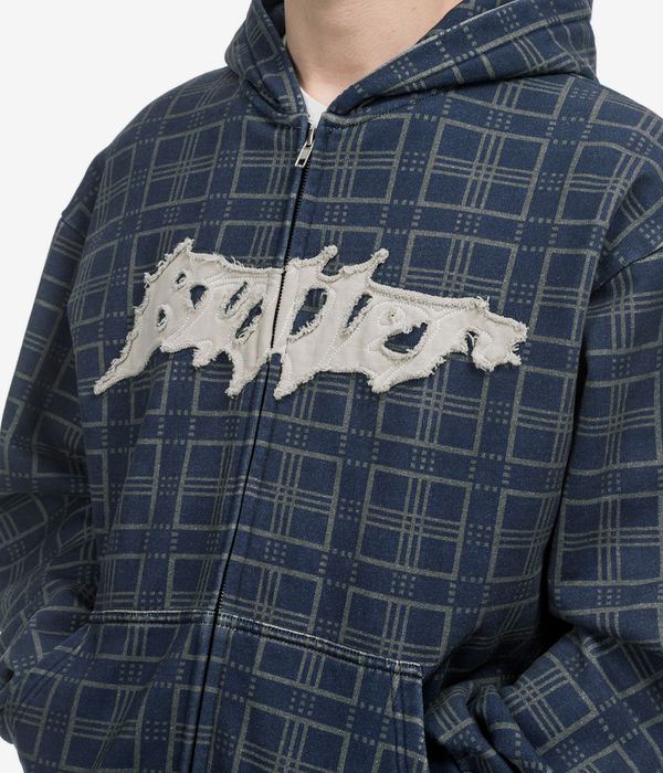Butter Goods Amplify Zip-Hoodie (washed navy plaid)