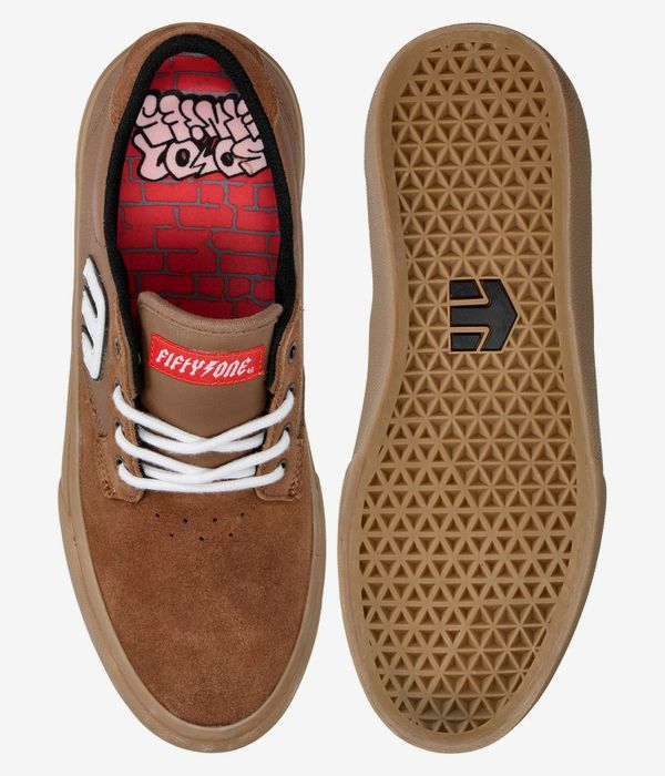 Etnies x 50to01 Barge LS Shoes (brown gum)