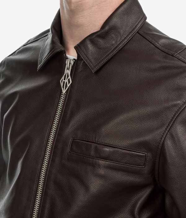 HAN KJØBENHAVN Leather Casual Jacket (dark brown)