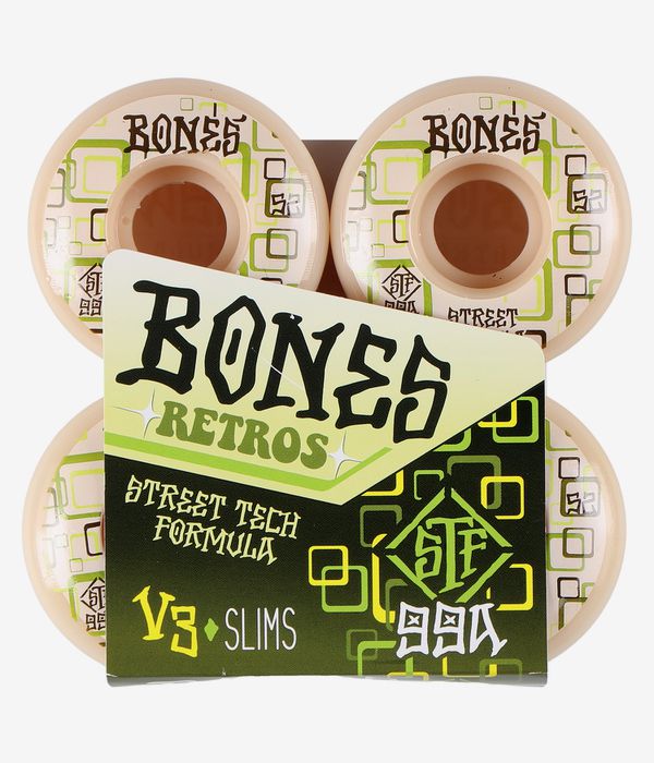 Bones STF Retros V3 Rouedas (white green) 52mm 99A Pack de 4
