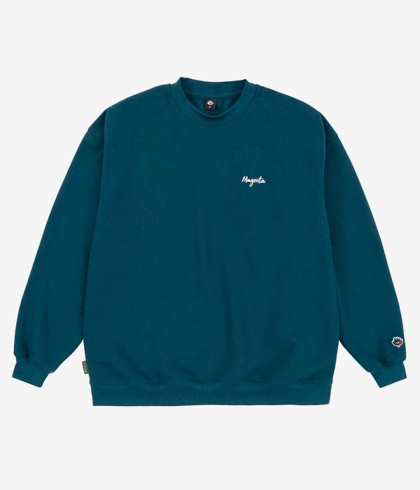 Magenta Script Sweatshirt (petrol blue)