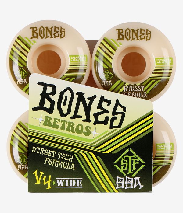Bones STF Retros V4 Wheels (white green) 52mm 99A 4 Pack