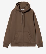 Carhartt WIP Chase Bluza z Kapturem na Zamek (chocolate gold)