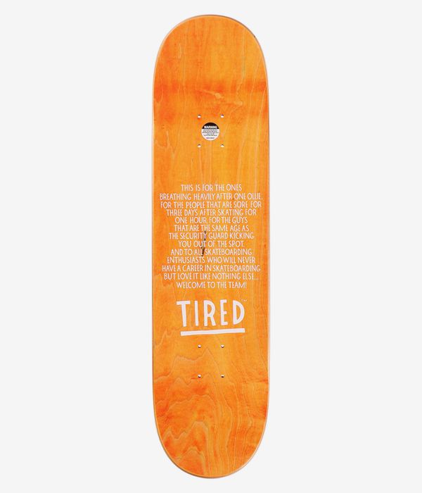 Tired Skateboards Jolt 8.25" Tabla de skate (orange)