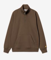 Carhartt WIP Chase Neck Zip Sweatshirt (chocoalte gold)