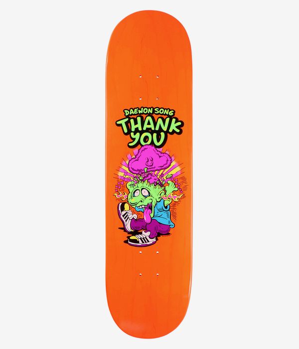 Thank You Song Mind Blown 8.25" Skateboard Deck (neon orange)