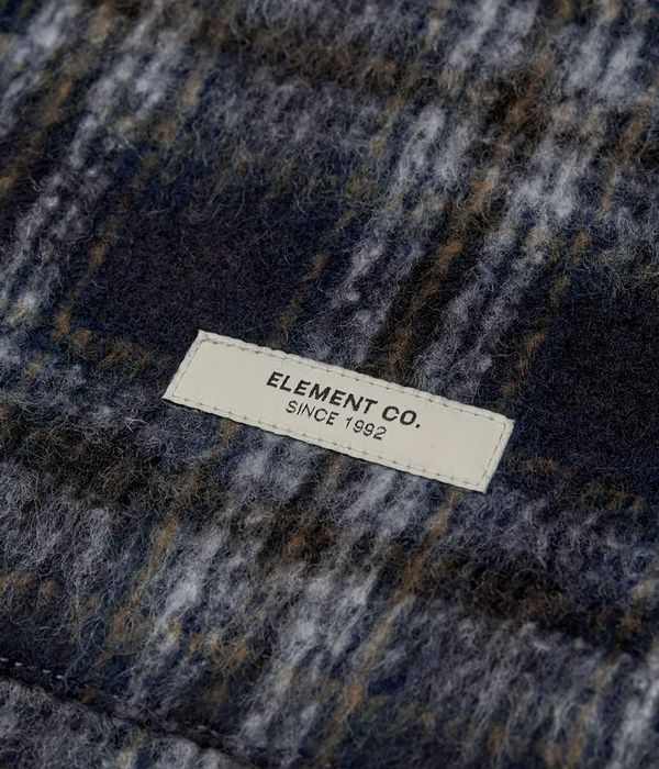 Element Fuzzy Check Zip Overshirt Jacket (brushed plaid dark slate)