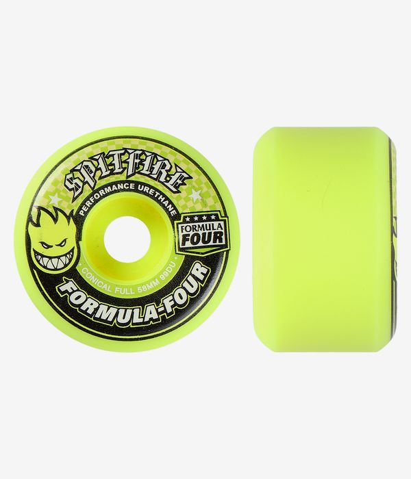 Spitfire Formula Four Conical Full Wheels (neon yellow) 58 mm 99A 4 Pack