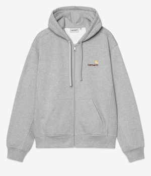 Carhartt WIP American Script Bluza z Kapturem na Zamek (grey heather)