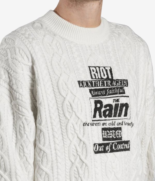 Wasted Paris Rain Cable Sweatshirt (off white)