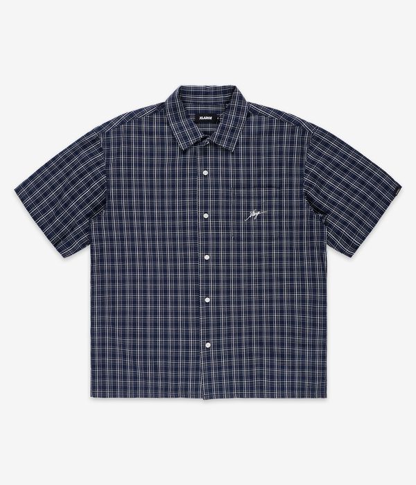 XLarge x Crenshaw Skate Club Embroidered Plaid Shirt (navy)