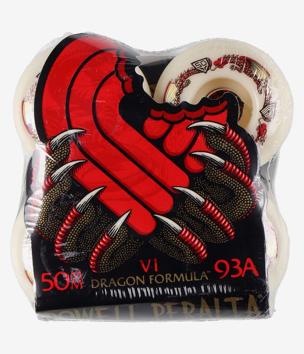 Powell-Peralta Dragons V1 Symmetrical Narrow Ride Roues (offwhite) 50 mm 93A 4 Pack