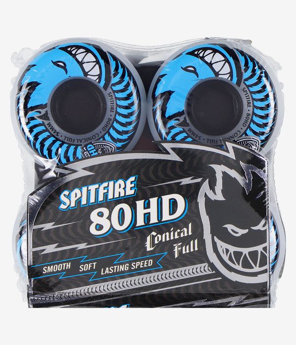 Spitfire Conical Full Wheels (clear blue) 54mm 80A 4 Pack