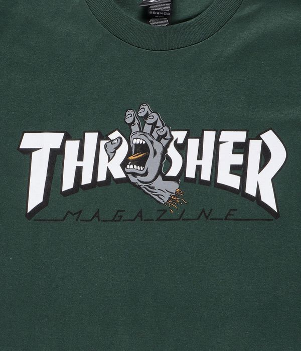 Thrasher x Santa Cruz Screaming Logo Camiseta (forest green)