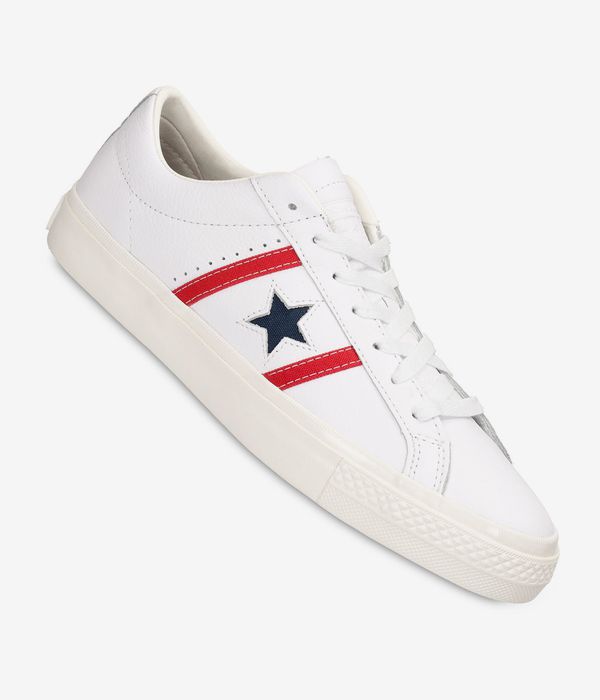 Converse CONS One Star Academy Pro Leather Shoes (white red blue)