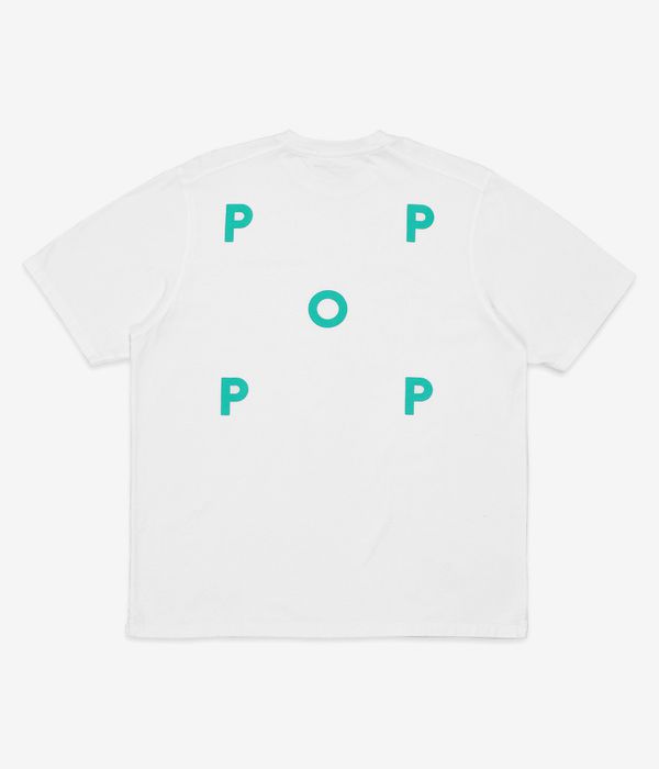Pop Trading Company Logo Camiseta (white peacock green)