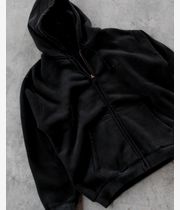 Passport Solid Workers Zip-Hoodie (washed black)