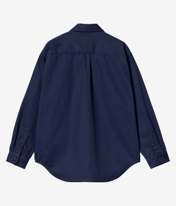 Carhartt WIP Module Script Arlington Chemise (air force blue white rigid)