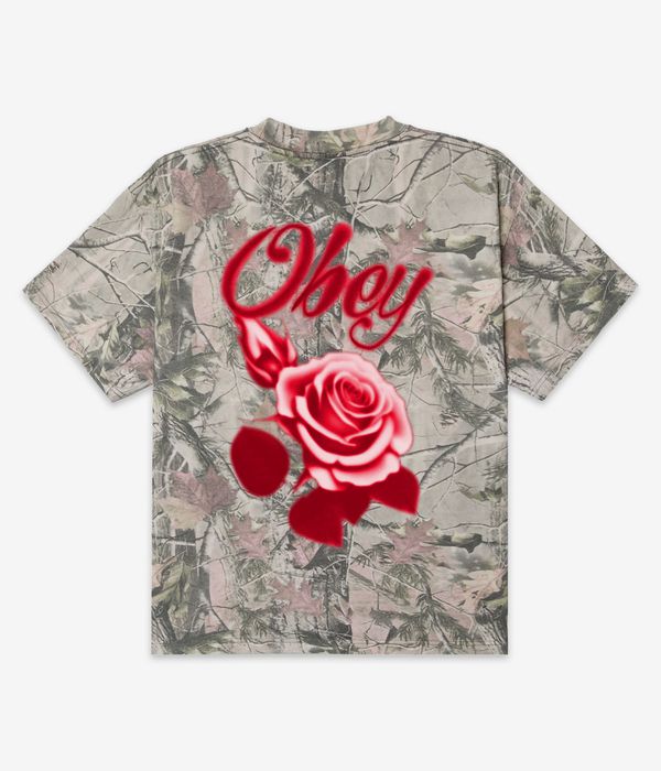Obey Airbrushed Rose T-shirt (leaf camo)