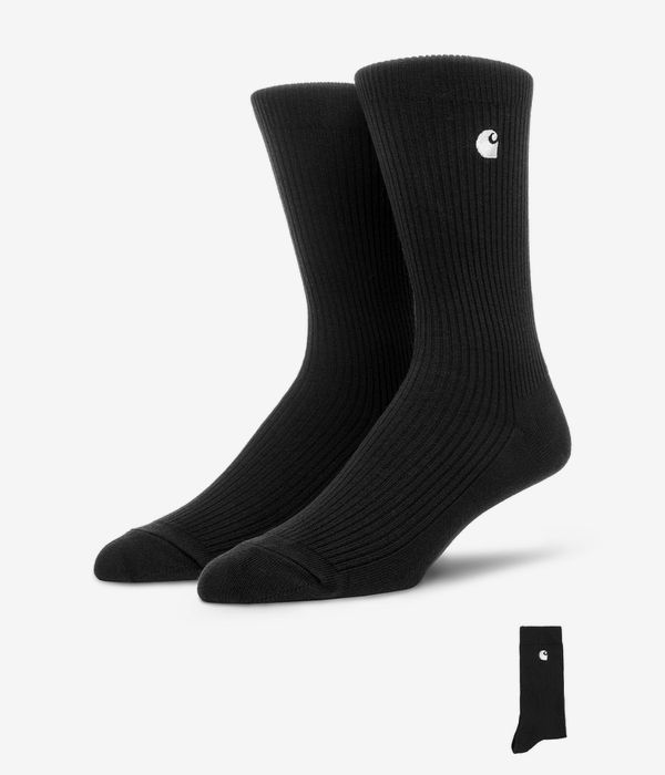 Carhartt WIP Madison Calzini EU 39-46 (black white) pacco da 2