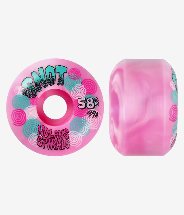 Snot Nolan Spirals Wide Boys Wheels (pink white swirl) 58 mm 99A 4 Pack