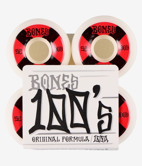 Bones 100's-OG #4 V5 Roues (white red) 52mm 100A 4 Pack