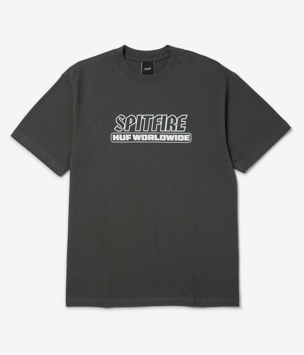 HUF x Spitfire Burn Heavyweight T-Shirt (washed black)