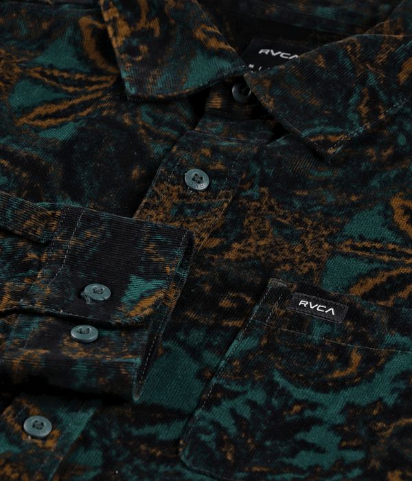 RVCA Freeman Cord Print II Shirt (hunter green paisley)